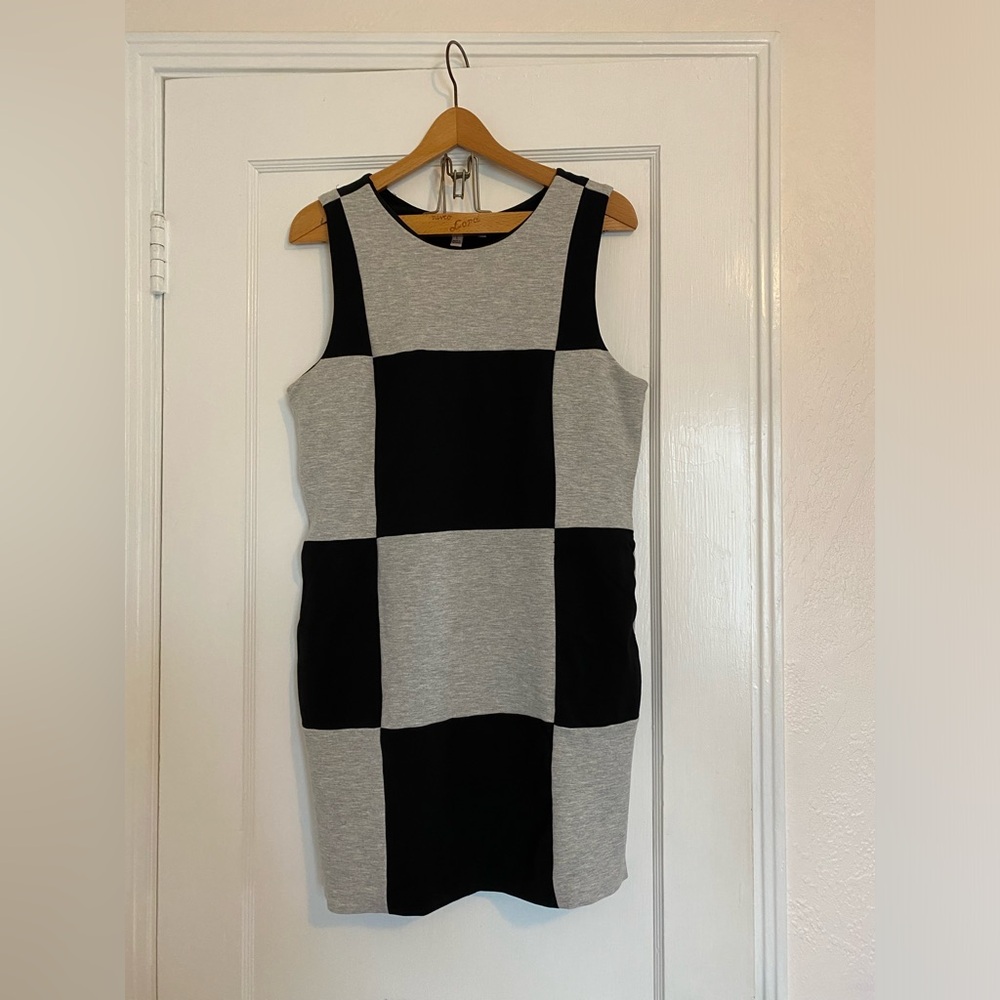 Philosophy 60’s Retro gray and black checked dress